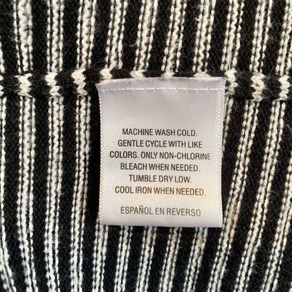 Charter Club Black and White Striped Open Cardigan 100% Cotton - Picture 5 of 5